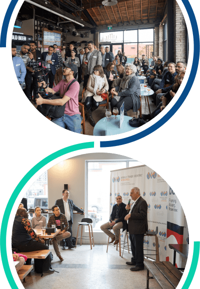 WTC Talks networking collage