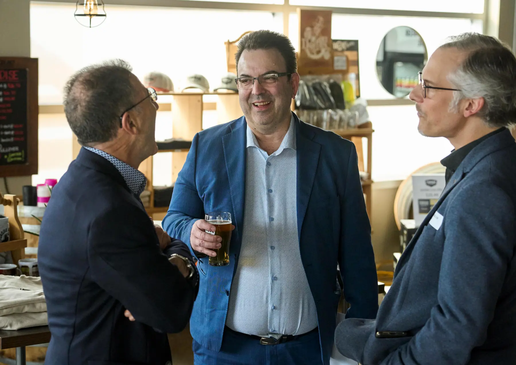 Andre Brin, CEO of WTC Winnipeg, speaking with attendees at WTC Talks.