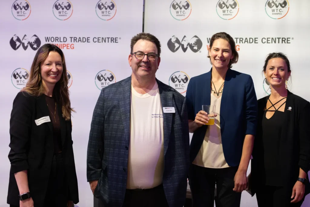 Pictured left to right: Keri Zeghers (Winnipeg Economic Development & Tourism), André Brin (WTC Winnipeg), Camila Bellon (Eascan Automation), Melissa Kaminsky (Winnipeg Economic Development & Tourism).